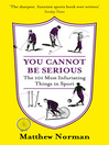 You Cannot Be Serious! (eBook): The 101 Most Frustrating Things in Sport